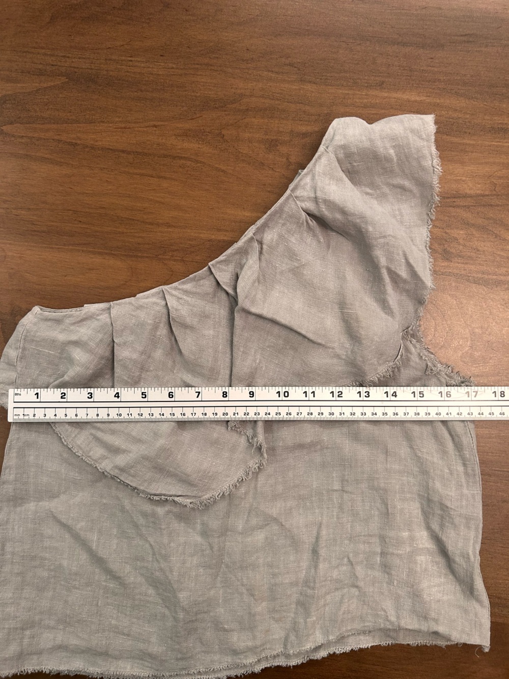 Zara Light Gray One-Shoulder Ruffle Camisole - Picture 5 of 5